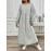 Plus Size - Women'S Casual Long Sleeve Dress - Light Gray, Loose Fit, Round Neck, Mid-Length, All-Season Comfort, Perfect for Weekend Outings, Casual Outing Attire | Relaxed Fit Dress | Comfortable Footwear
