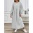 Plus Size - Women'S Casual Long Sleeve Dress - Light Gray, Loose Fit, Round Neck, Mid-Length, All-Season Comfort, Perfect for Weekend Outings, Casual Outing Attire | Relaxed Fit Dress | Comfortable Footwear