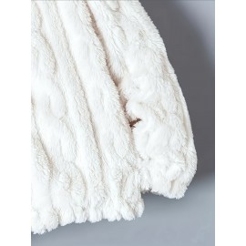 Plus Size - Women'S Cozy Fleece-Lined Hooded Jacket - Thick Warm Winter Coat with Pockets, Soft Plush Lining, Elegant Casual Outerwear for Fall & Winter