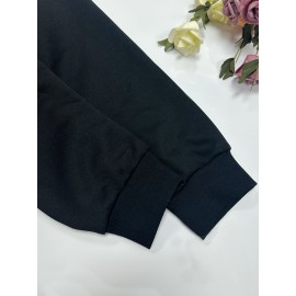 Plus Size Women's Cozy Fleece-Lined Jacket with Hood - Solid Color, Drawstring, Long Sleeves & Zipper - Perfect for Fall/Winter Warmth