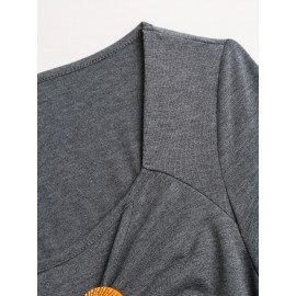 Women'S Elegant Long Sleeve Top with Heart Detail - Casual, Layered, Round Neck, Solid Color, Perfect for Spring and Fall, Casual Attire|Heart Detail Top|Layered Design