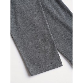 Women'S Elegant Long Sleeve Top with Heart Detail - Casual, Layered, Round Neck, Solid Color, Perfect for Spring and Fall, Casual Attire|Heart Detail Top|Layered Design