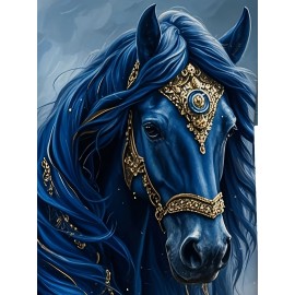 Women's Casual Elegant Horse Graphic T-Shirt - Short Sleeve Round Neck Summer Top with Majestic Black Horse & Golden Bridle Design, Machine Washable Regular Fit, Horse Shirt, Comfortable Pullover, Regal Aesthetic Apparel, Detailed Digital Print