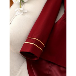 Fortune Fashion Casual Elegant Retro Solid Color Suit Jacket